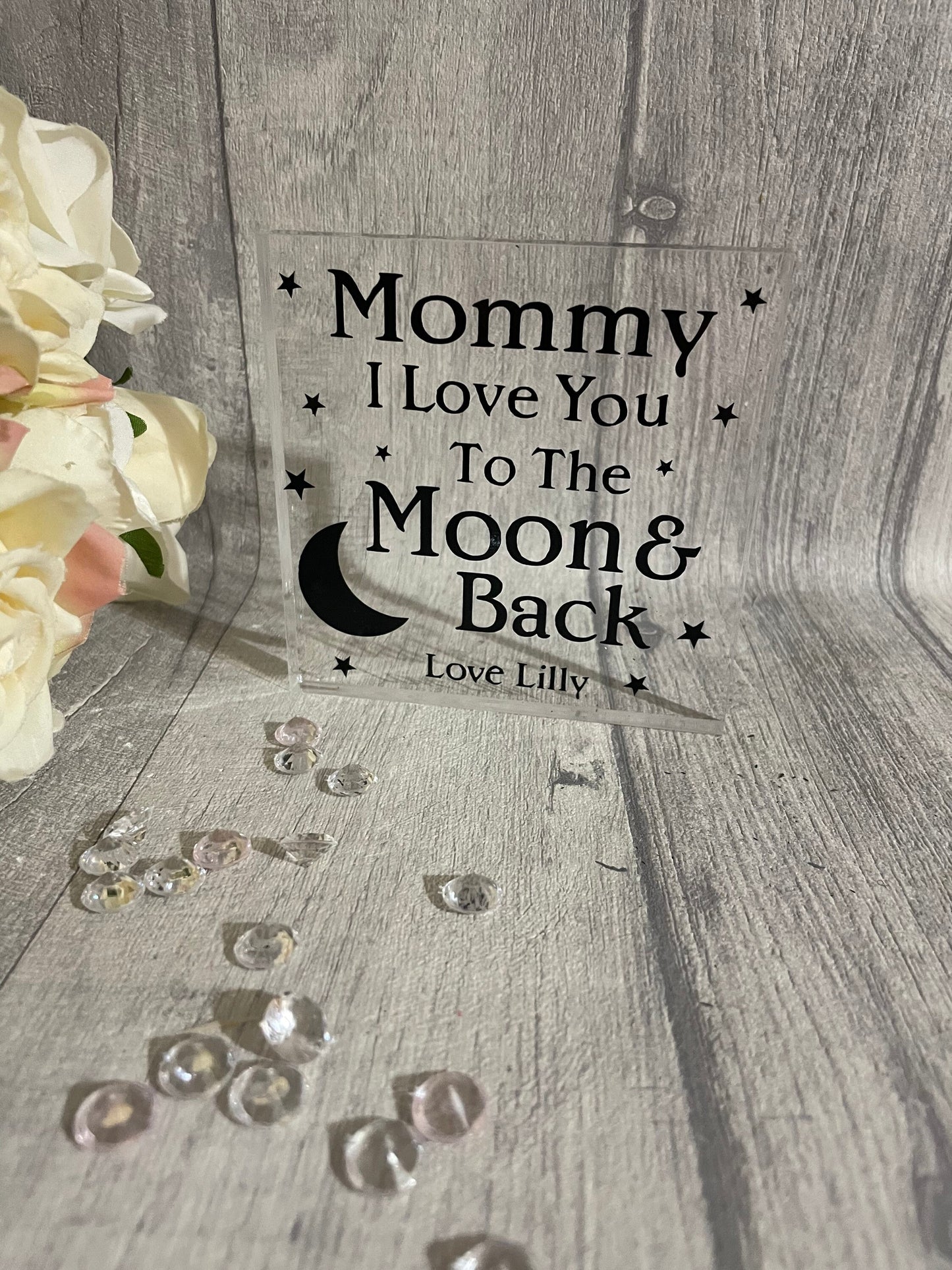 Personalised Mommy gift, glass block gift for her,gift for him,gift for mom, gift for nan, birthday gift