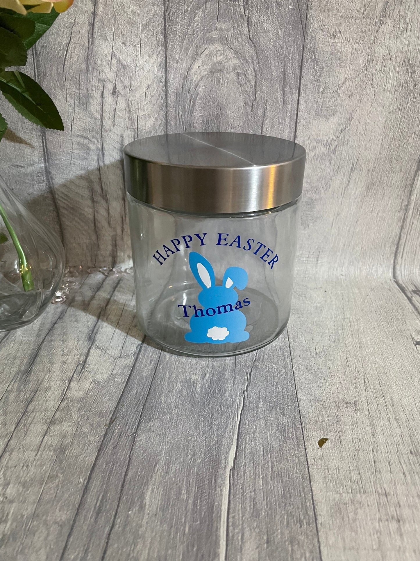 Personalised Easter Jar, glass Jar , Easter sweet Jar , Easter gift for kids