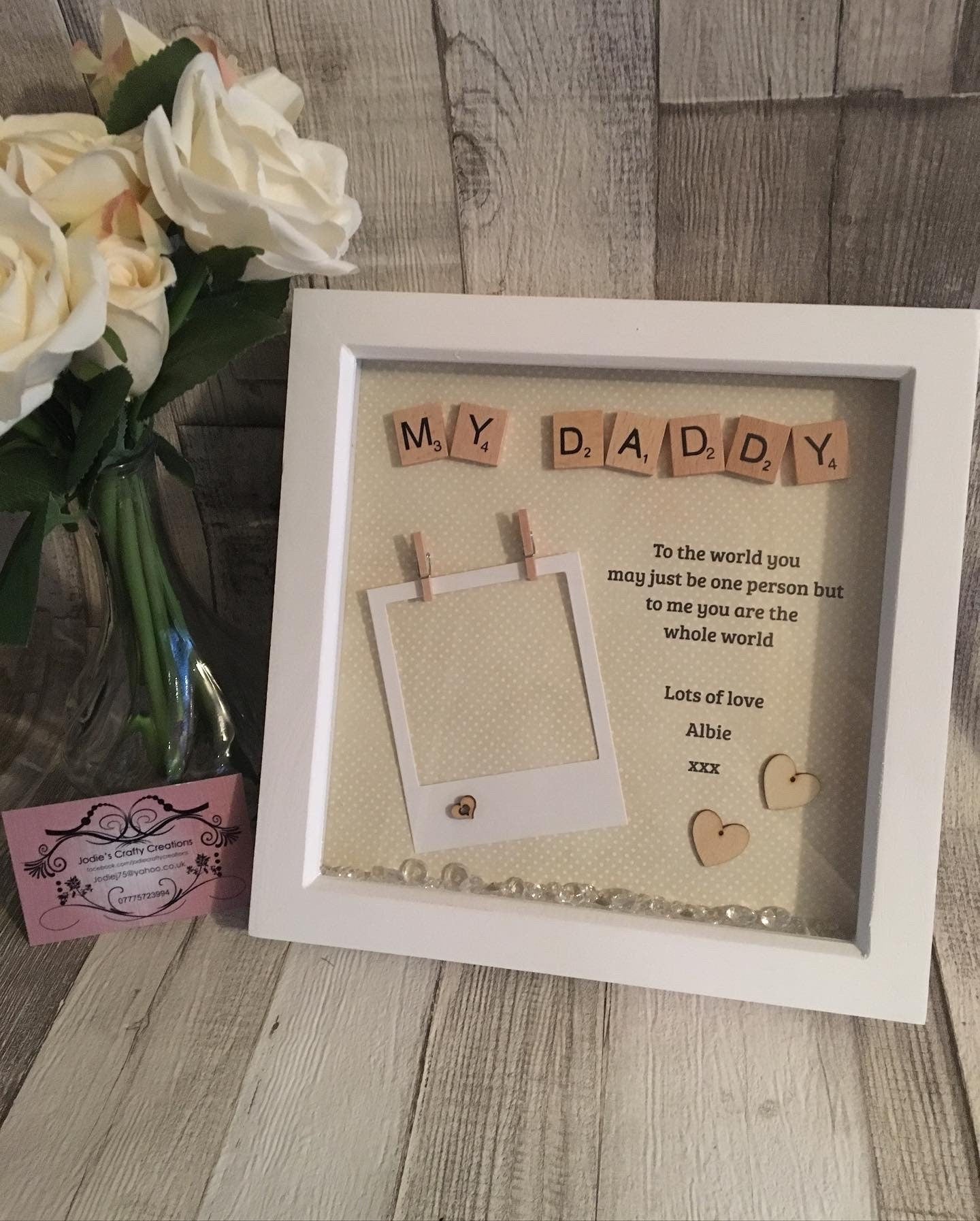 Personalised gift for dad, Daddy Scrabble box Frame, Father’s Day Gift