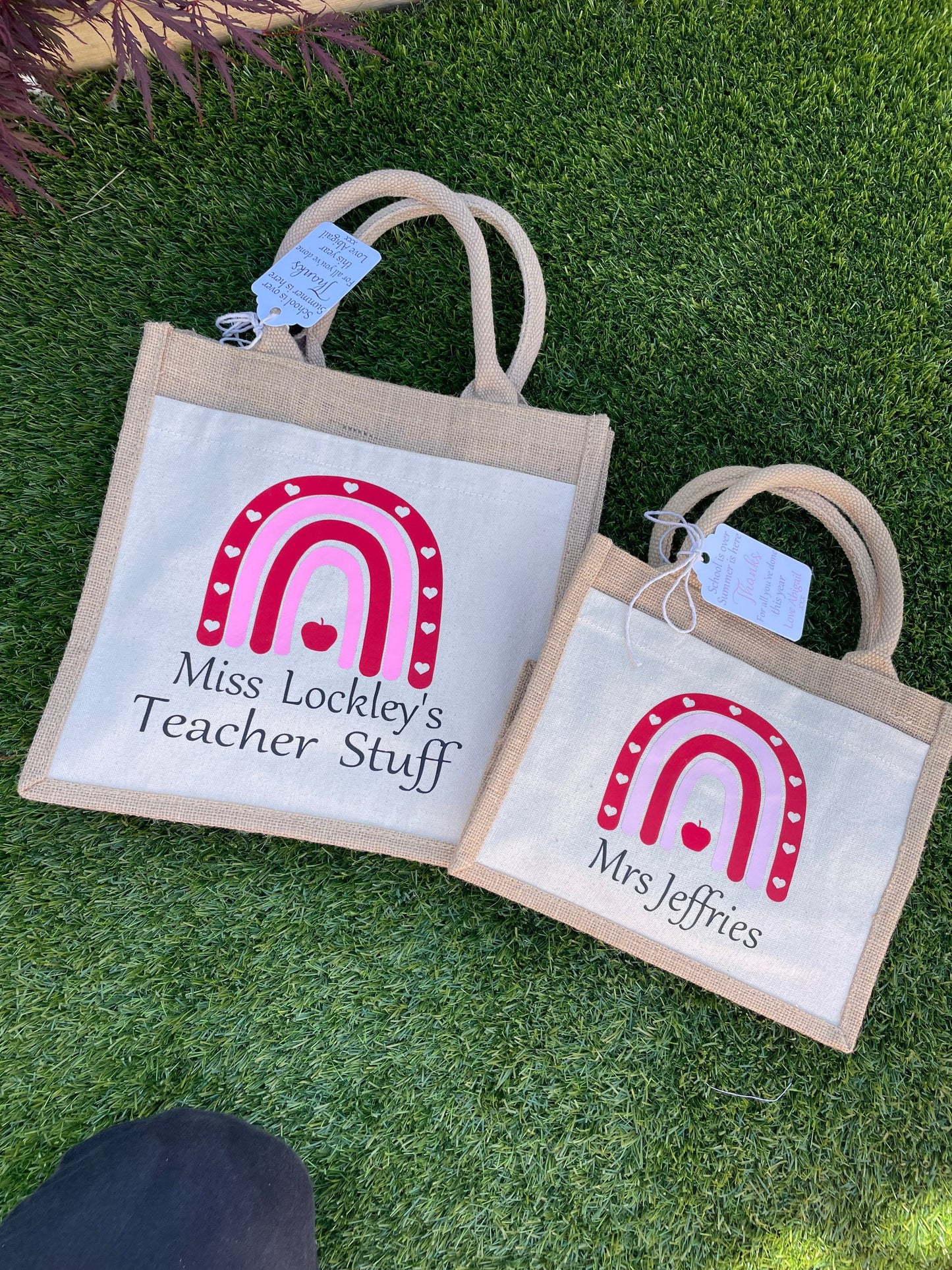 Personalised jute bag , bag for nanny, gift for nanny, personalised appreciation gift