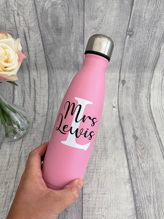 Personalised teacher water bottle,insulated flask , name water bottle, teacher appreciation gift, gift for teacher, end of term gift