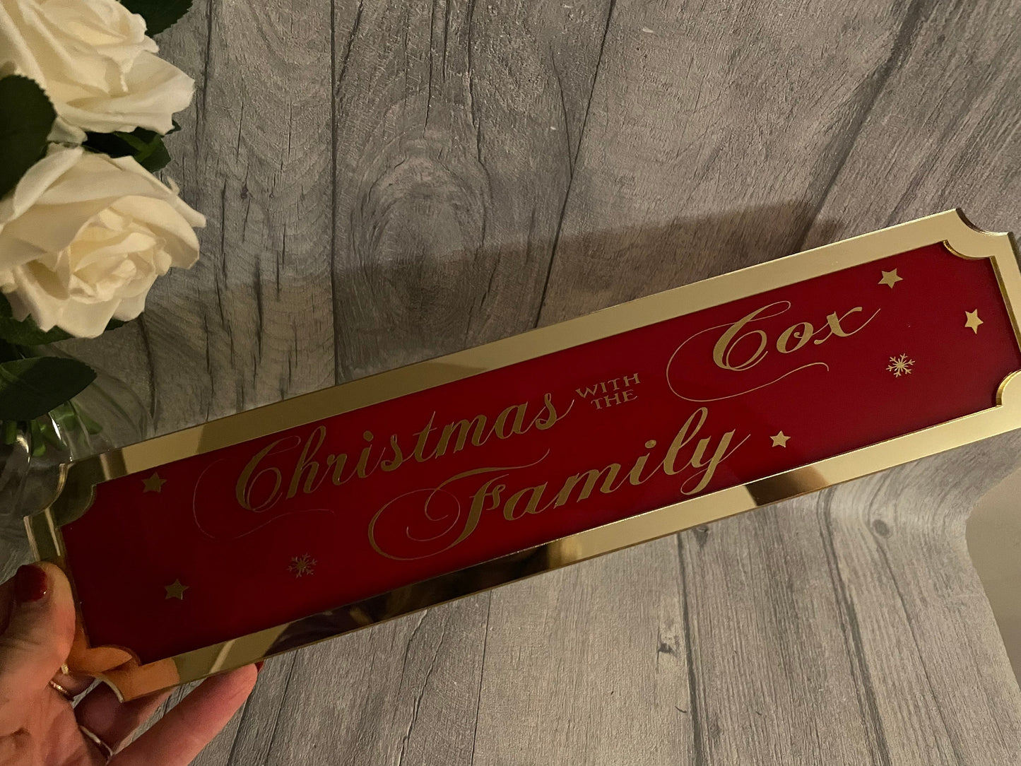 Personalised family sign, family plaque, Christmas street sign