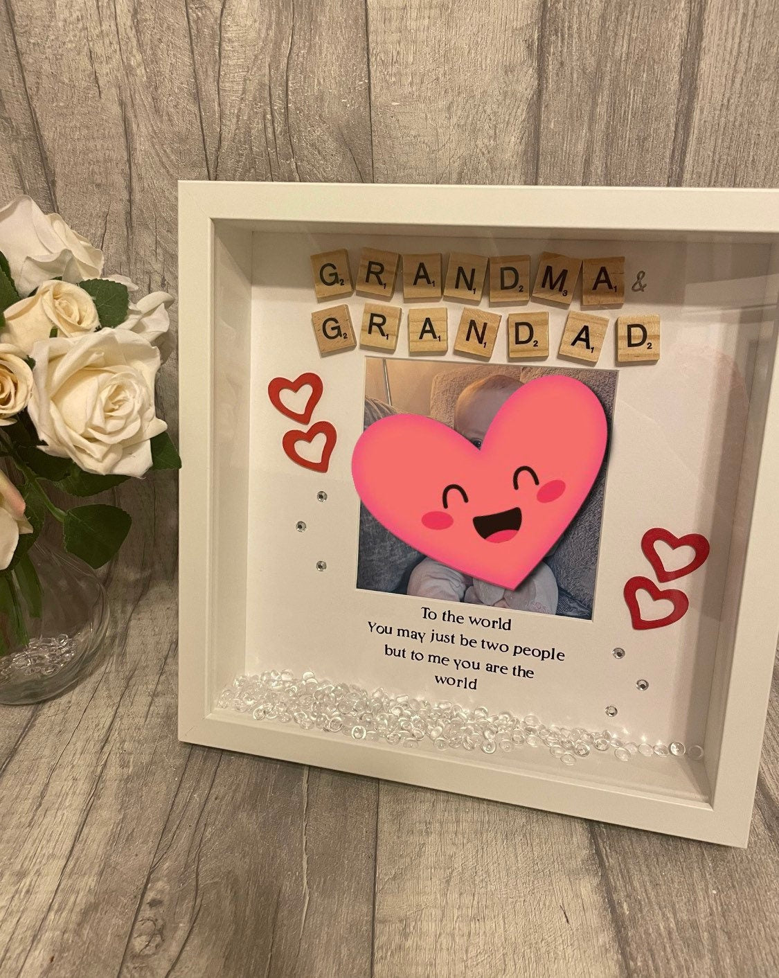 Nan & Grandad Box Frame,Nan and Grandad Frame,Personalised Nan and Grandad Gift