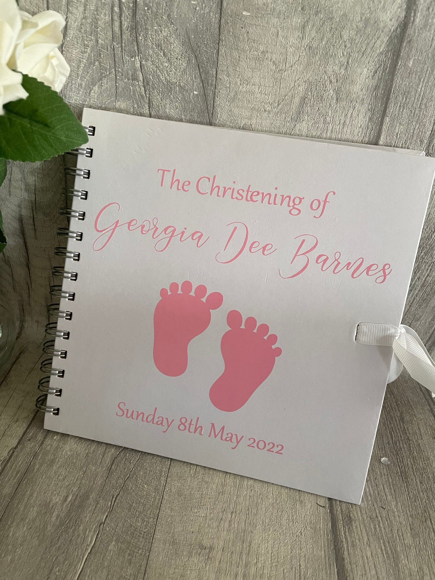 Personalised scrapbook| Christening signature book| keepsake book