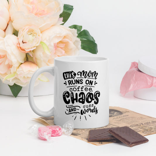 Personalised Mug, Mothers day gift, coffee and chaos mug, coffee mug