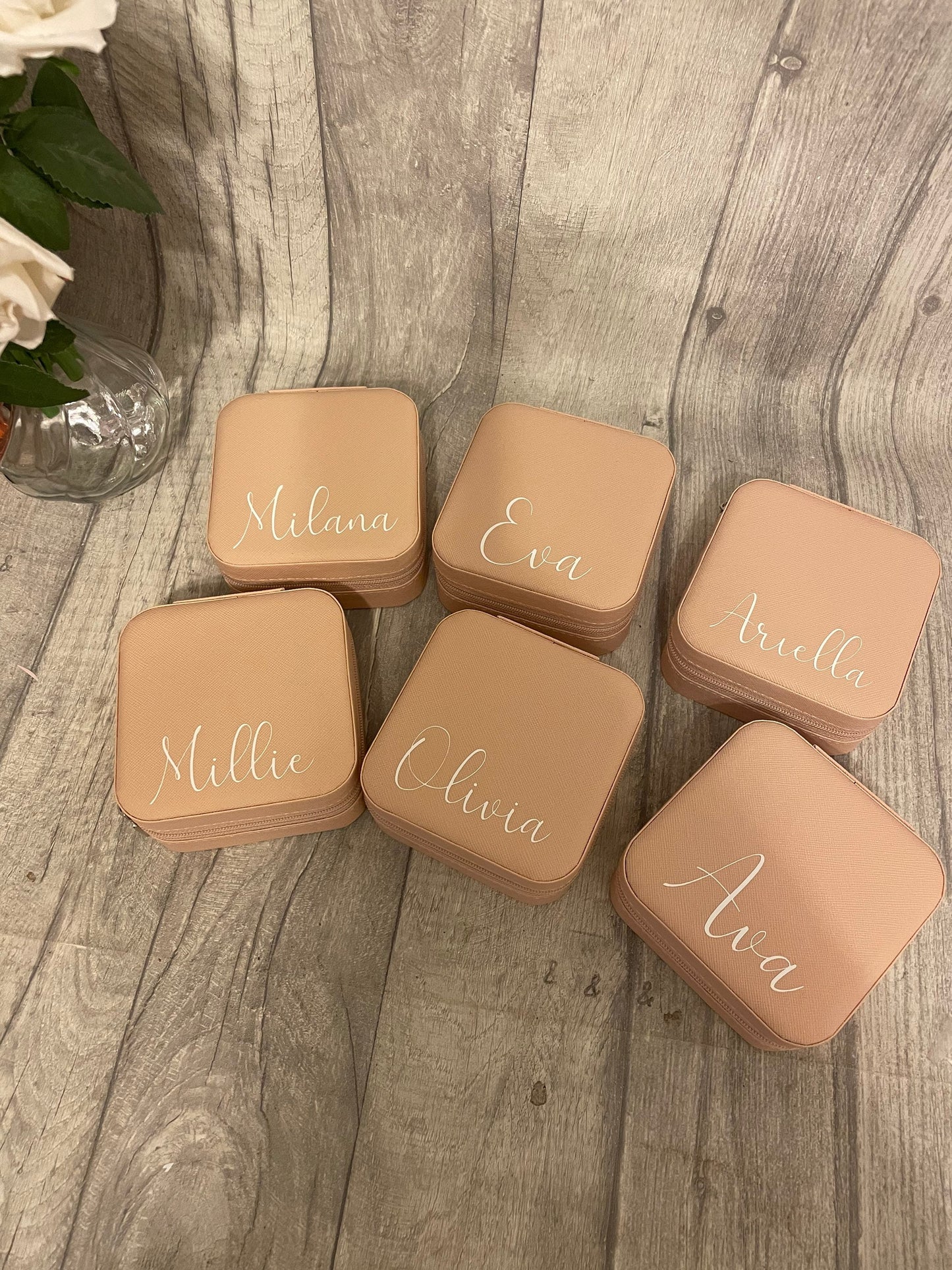 Personalised Jewellery box, travel Jewellery box, min box, gift for her, bridesmaid gift, flower girl gift