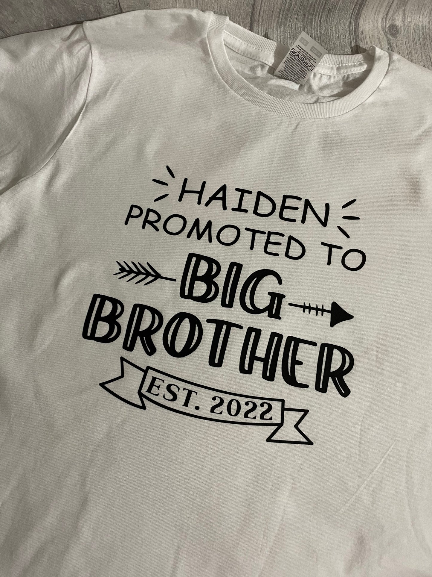 New baby announcement, Promoted to big brother, Promoted to big sister