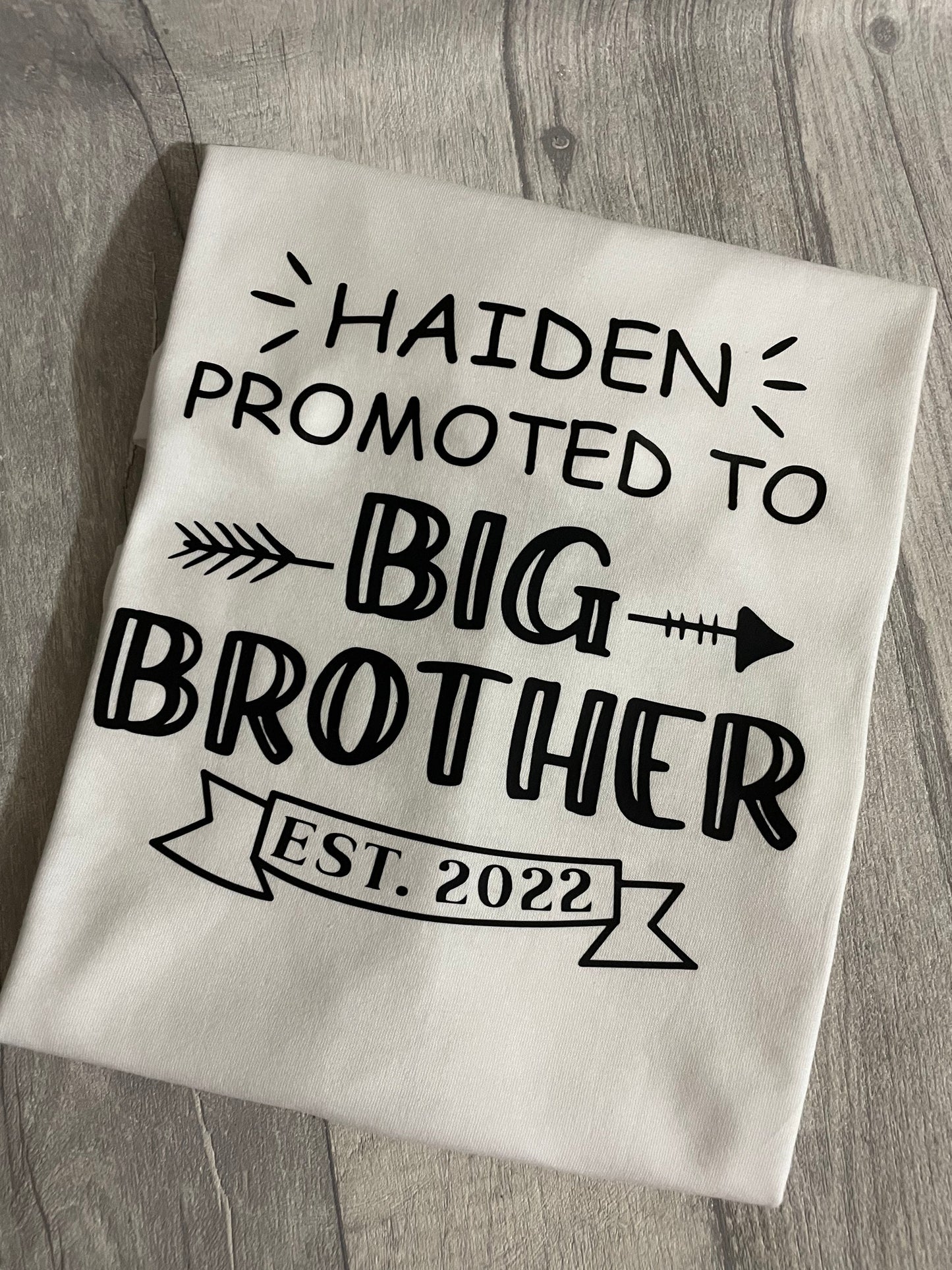 New baby announcement, Promoted to big brother, Promoted to big sister