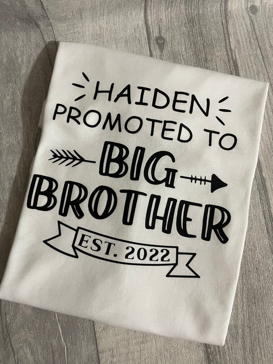 New baby announcement, Promoted to big brother, Promoted to big sister