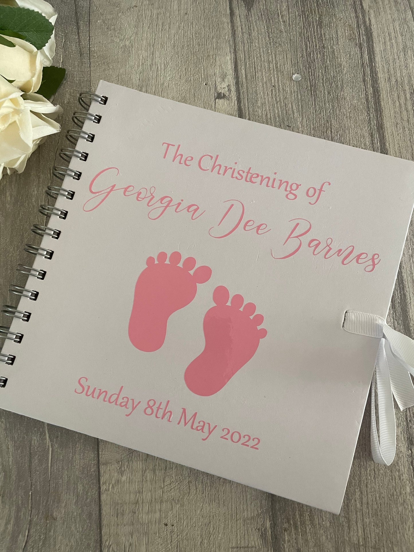 Personalised scrapbook| Christening signature book| keepsake book