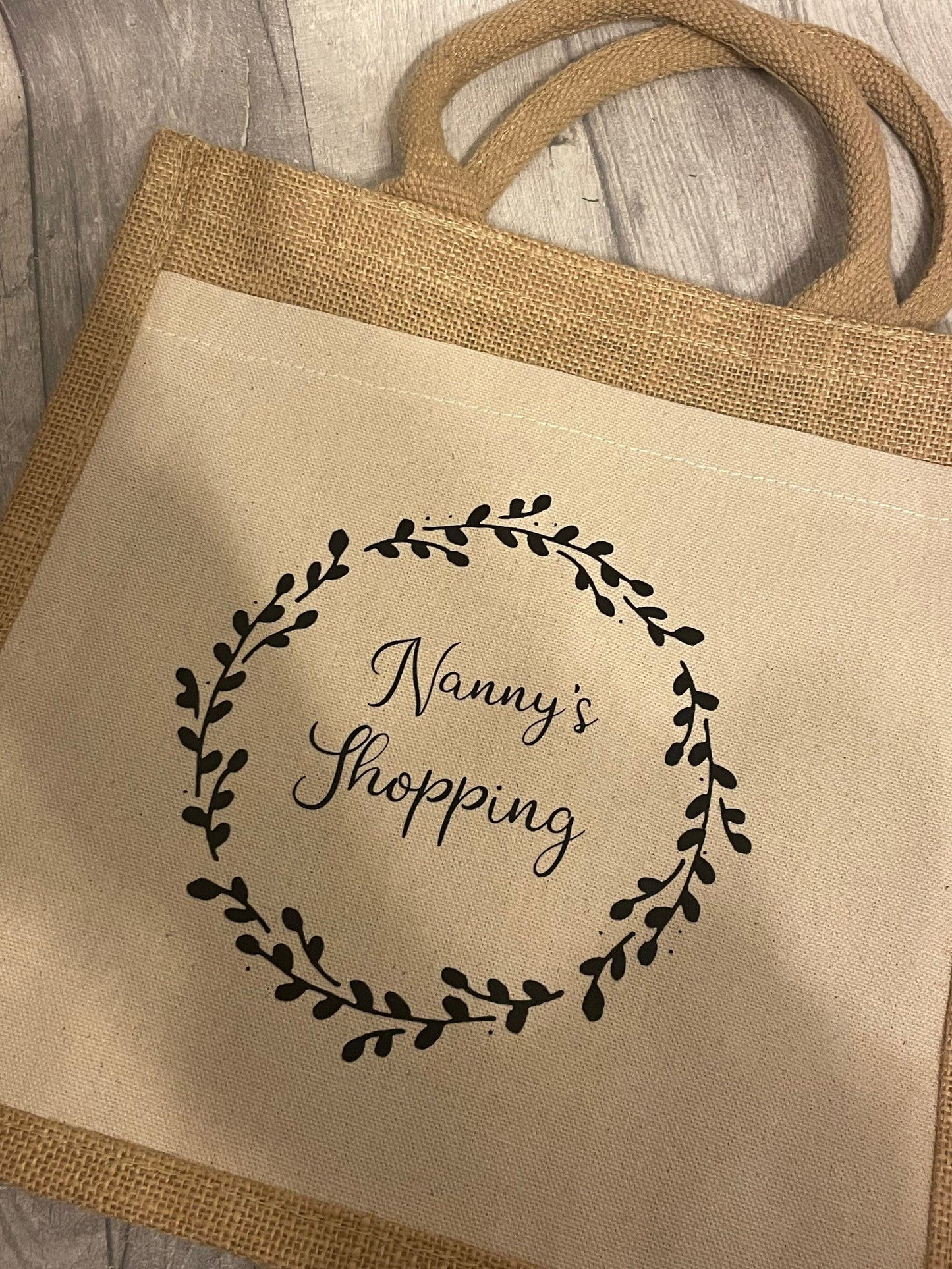Personalised jute bag , bag for nanny, gift for nanny, personalised appreciation gift