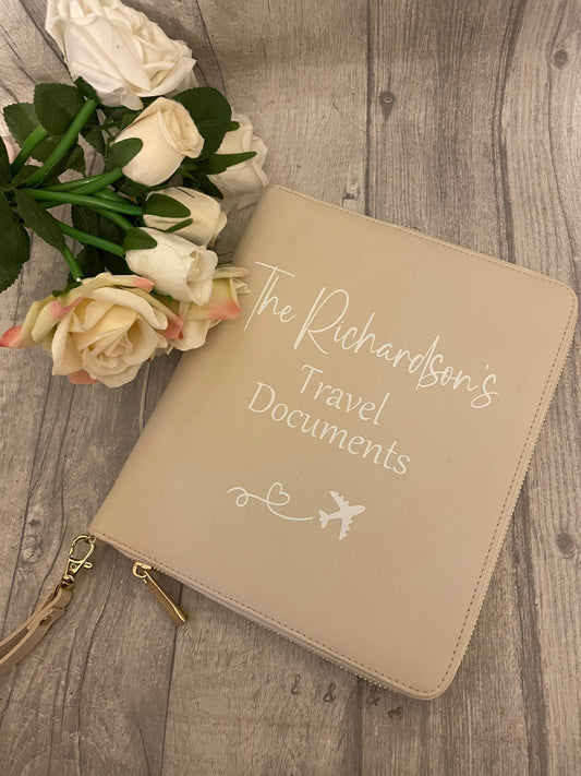 Personalised Travel Documents Holder, Travel Wallet,