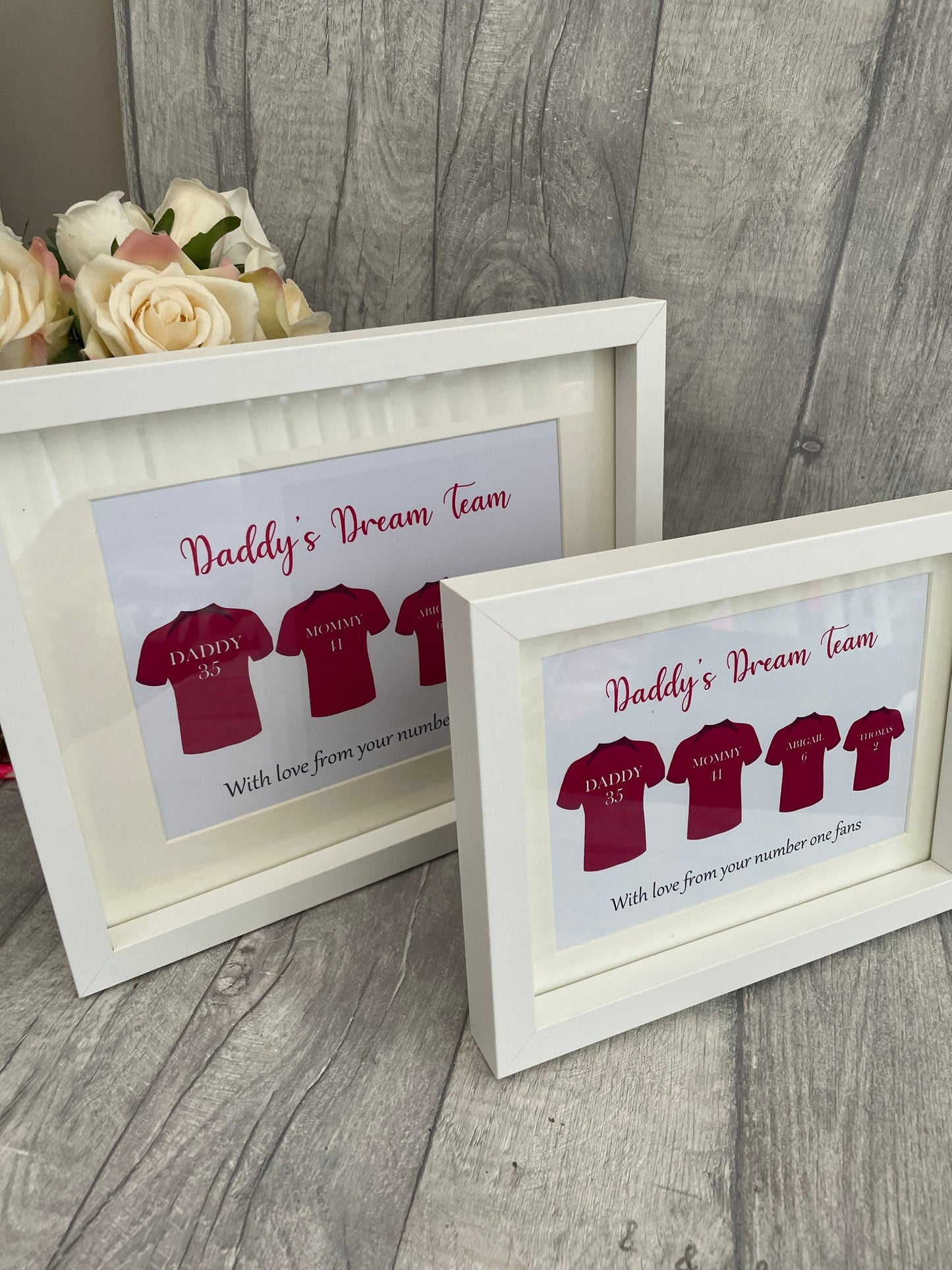 Personalised Daddy’s Team T shirt print , Fathers Day Gift, Gift for Daddy, Football Shirt Print