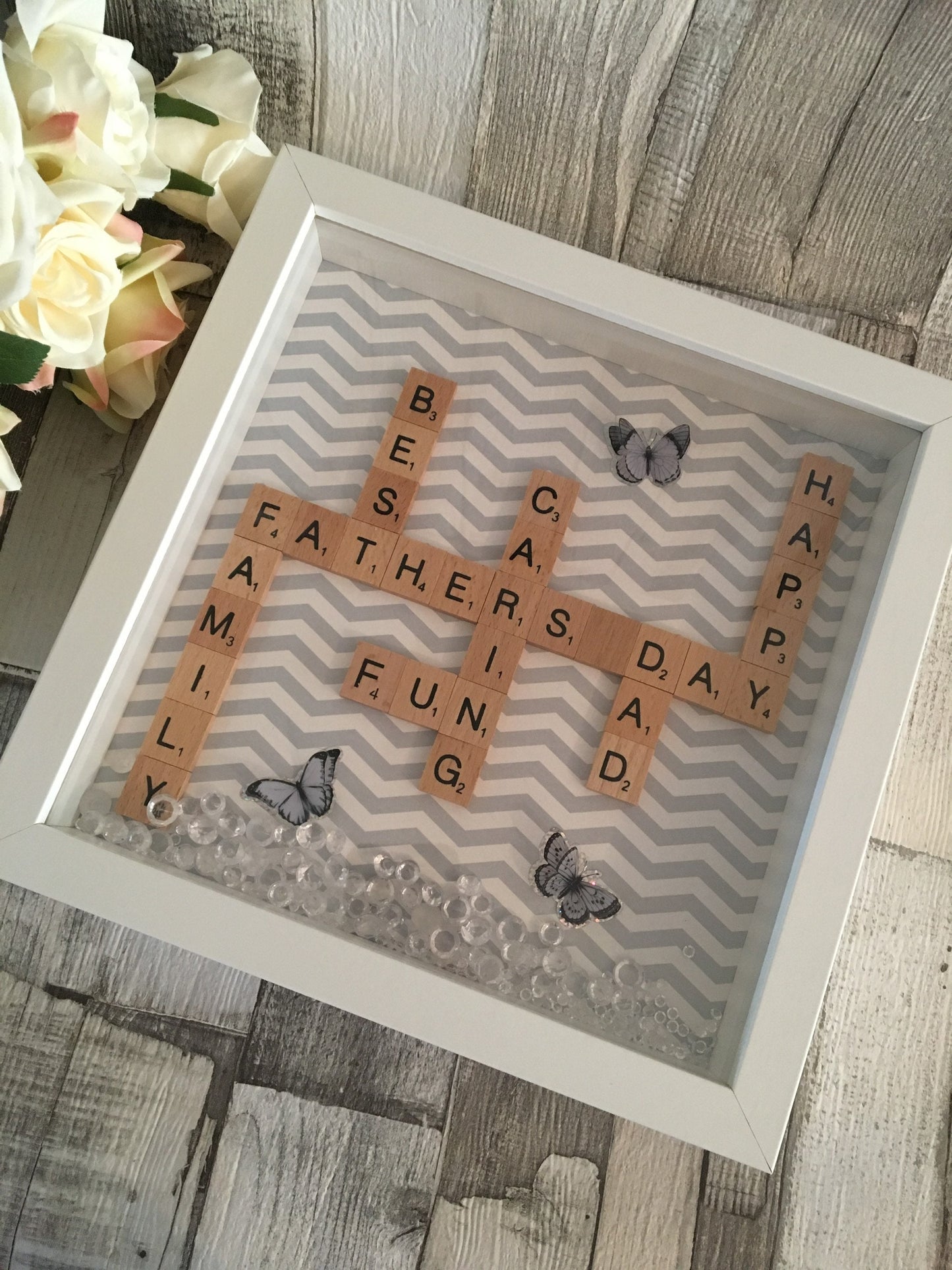 Personalised gift for dad, Daddy Scrabble box Frame, Father’s Day Gift, Personalised Scrabble Frame,
