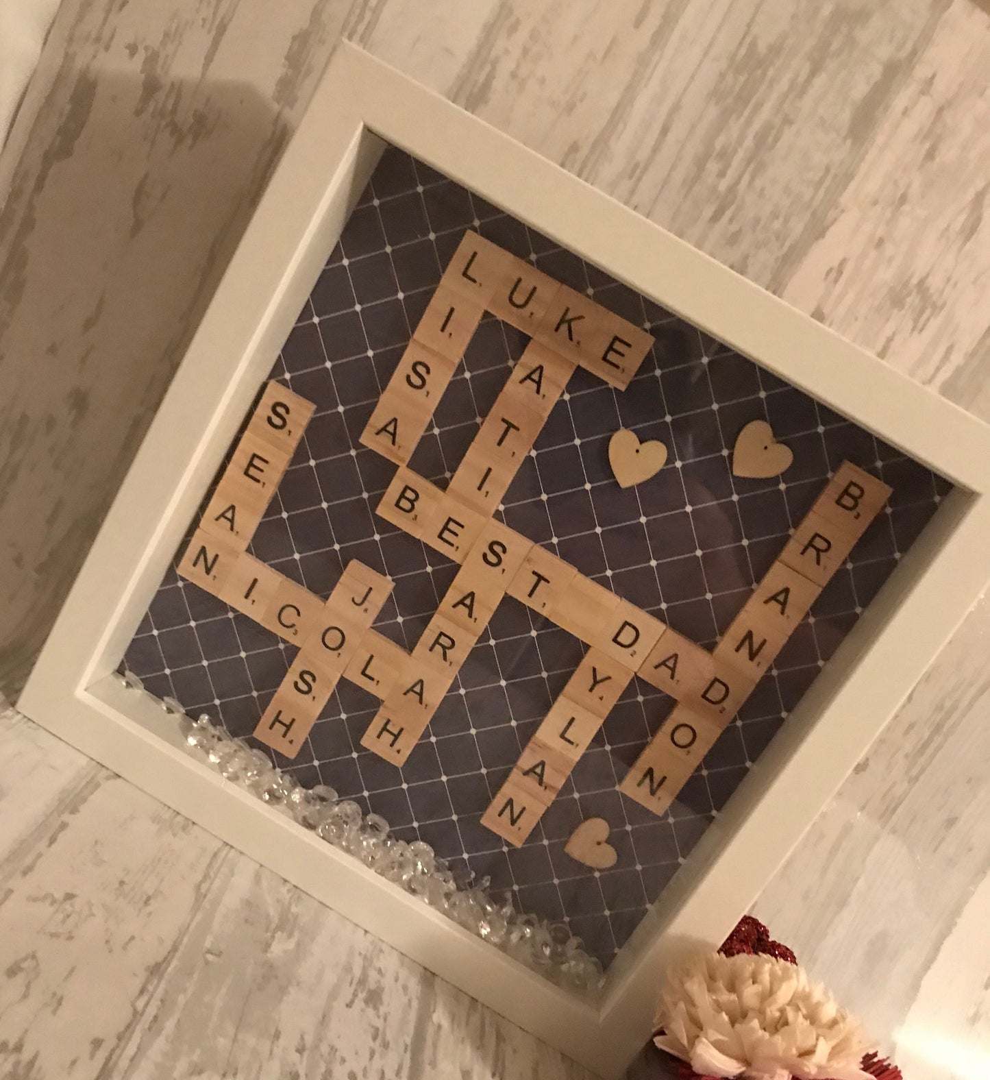 Personalised gift for dad, Daddy Scrabble box Frame, Father’s Day Gift, Personalised Scrabble Frame,