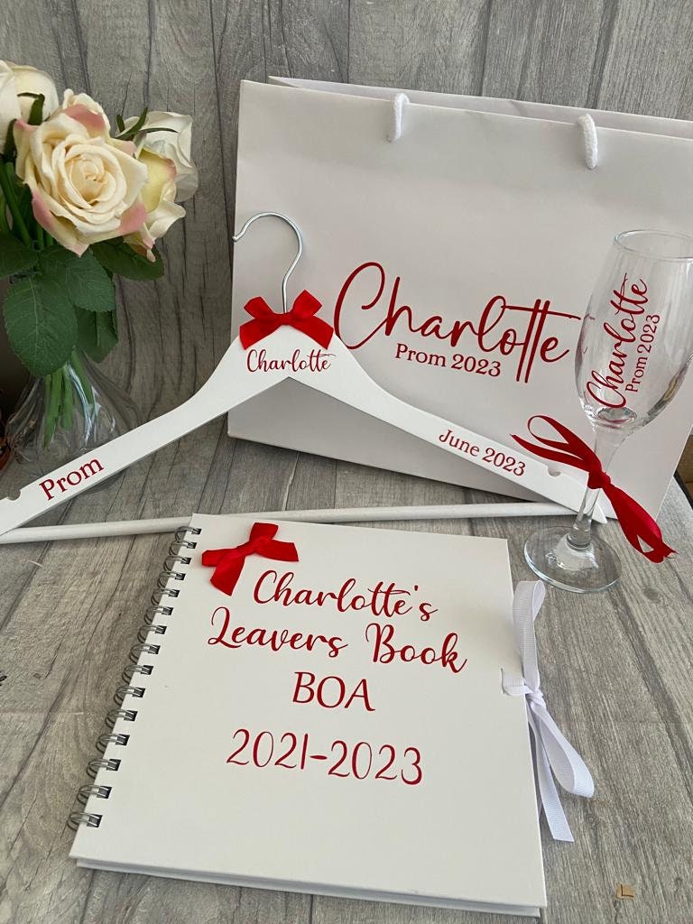 Personalised prom dress hanger, personalised prom glass-prom gift bag prom night-prom keepsake -prom 2023-prom gift- prom dress