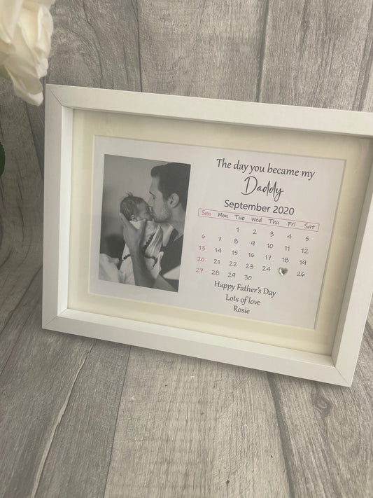 First Fathers Day Box Frame, Father’s Day gift , The day you became my daddy
