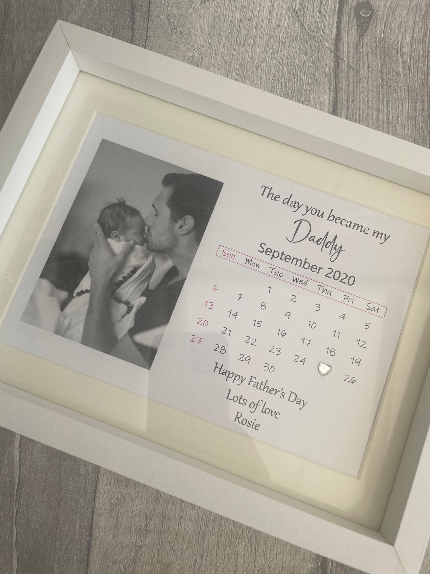 First Fathers Day Box Frame, Father’s Day gift , The day you became my daddy