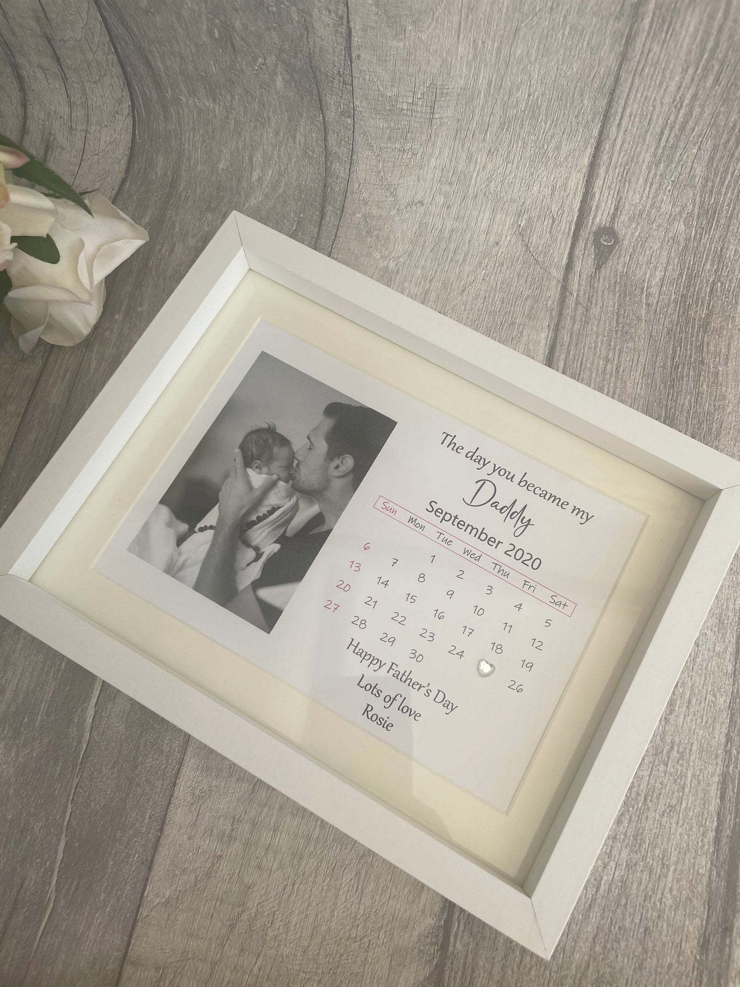 First Fathers Day Box Frame, Father’s Day gift , The day you became my daddy