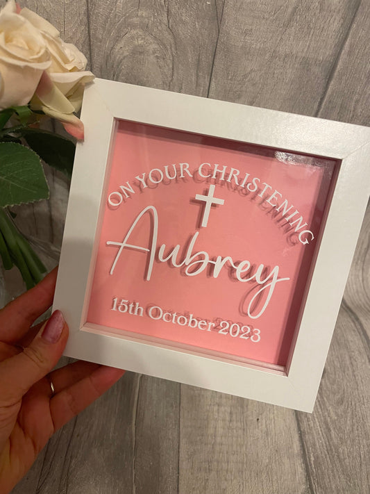 Personalised Money Box Frame, Money Box, Christening Gift