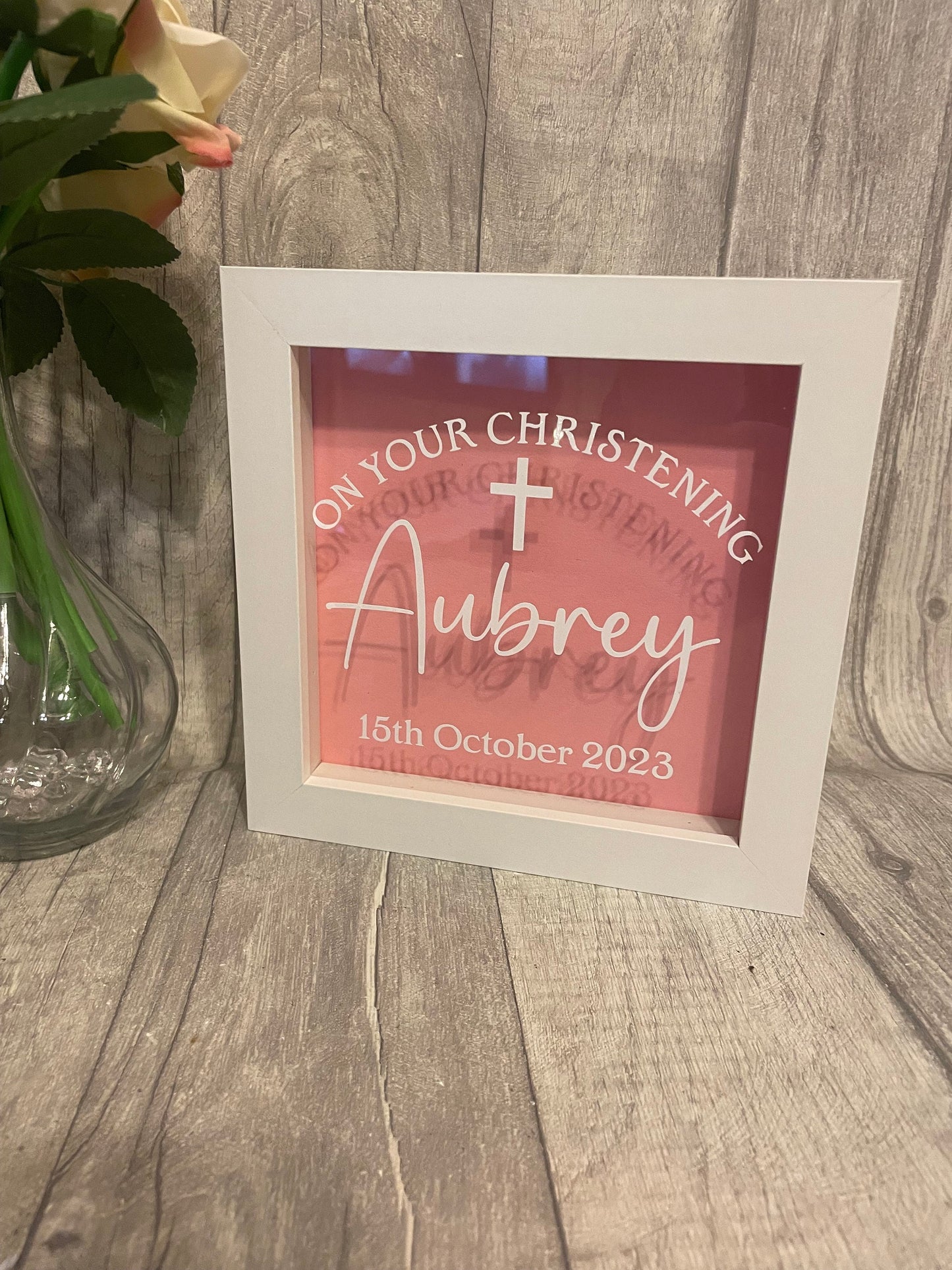 Personalised Money Box Frame, Money Box, Christening Gift