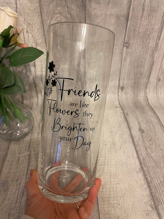 Personalised vase for friend, flower vase, glass vase, birthday gift, personalised gift