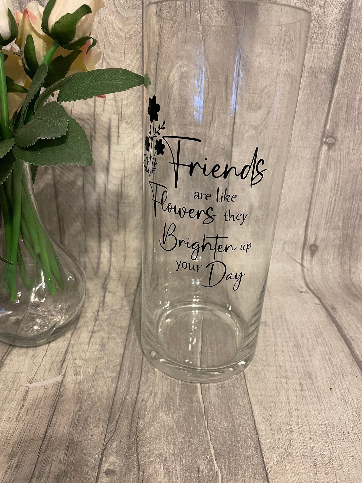 Personalised vase for friend, flower vase, glass vase, birthday gift, personalised gift