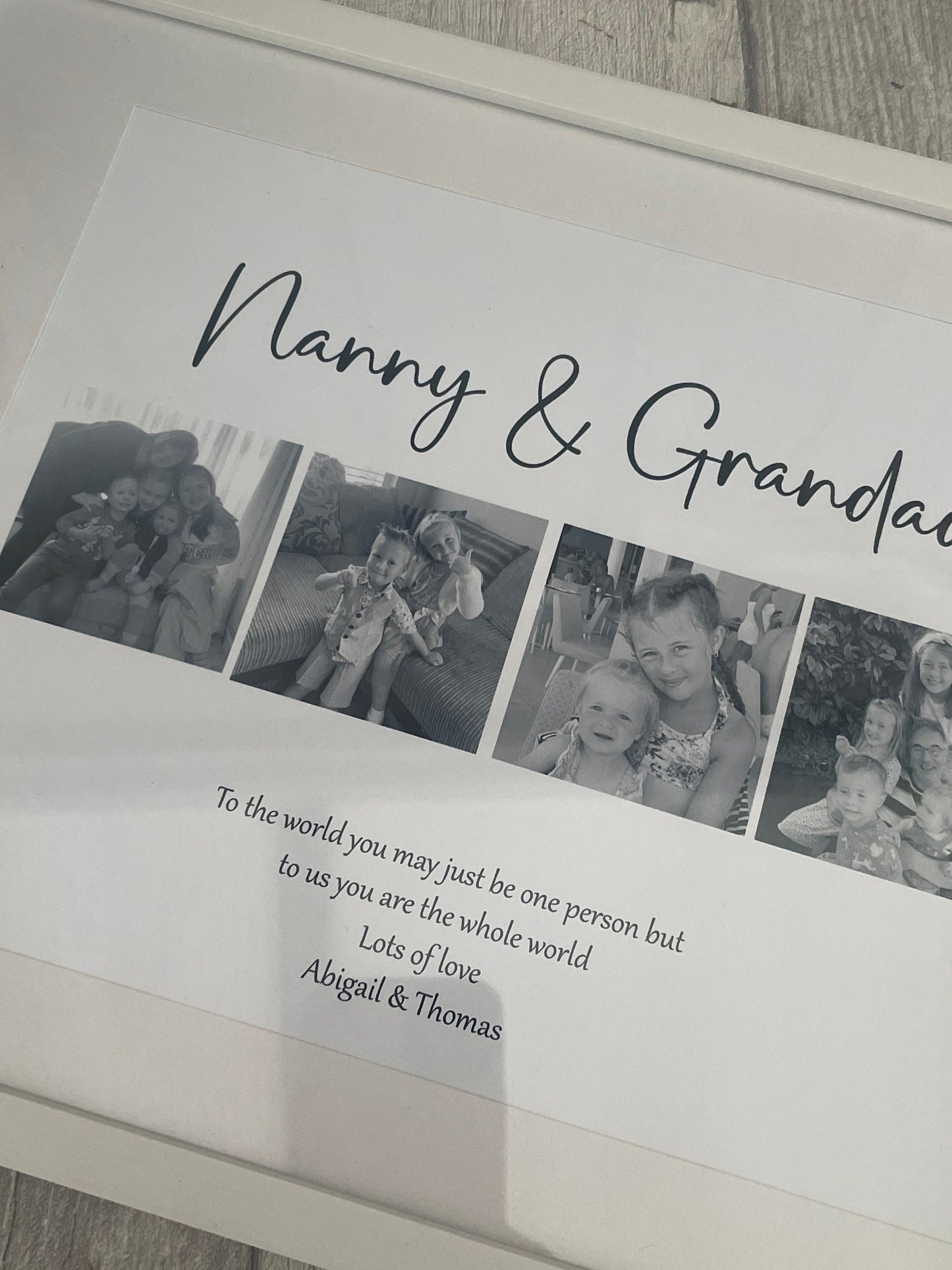 Personalised Nanny & Grandad Frame, Grandparents Gift, Family print