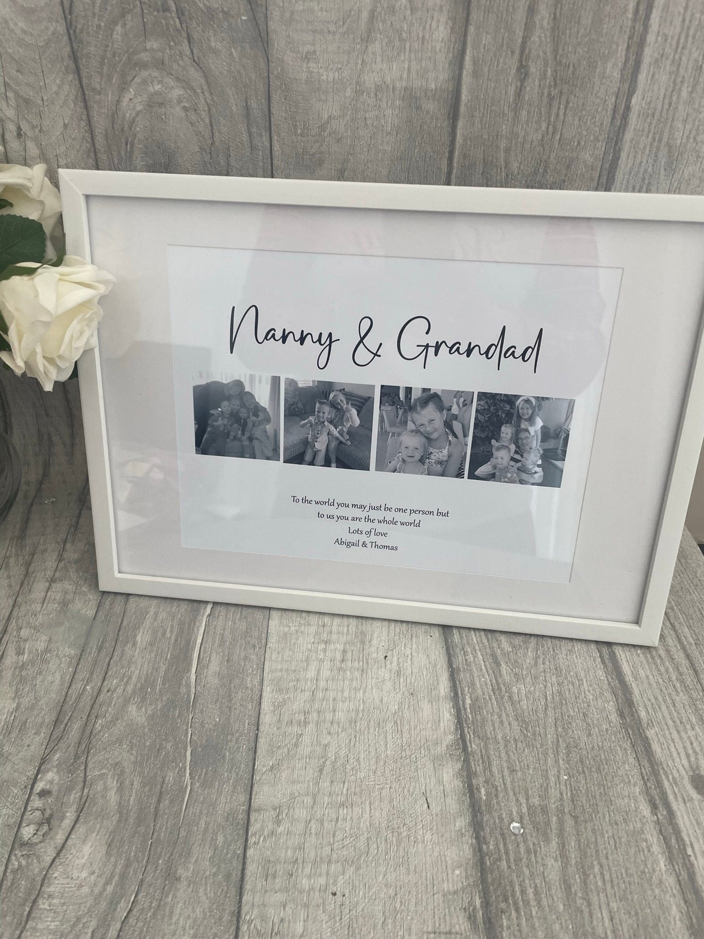 Personalised Nanny & Grandad Frame, Grandparents Gift, Family print