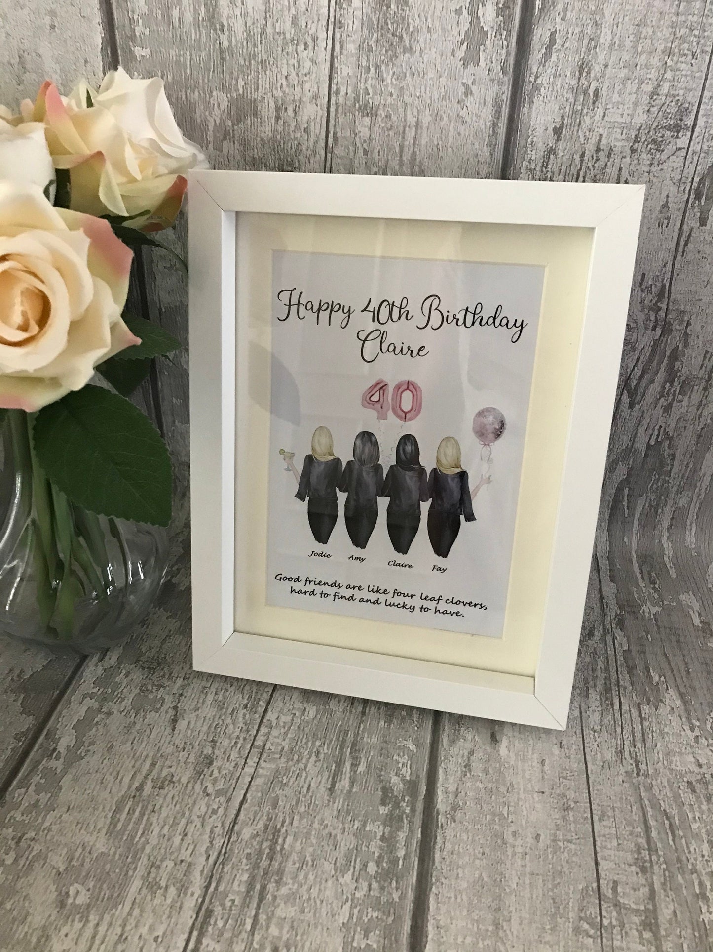 Best friends print, Best friend leather jacket print, best friend group frame