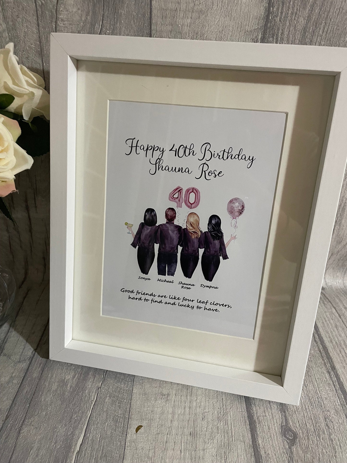 Best friends print, Best friend leather jacket print, best friend group frame