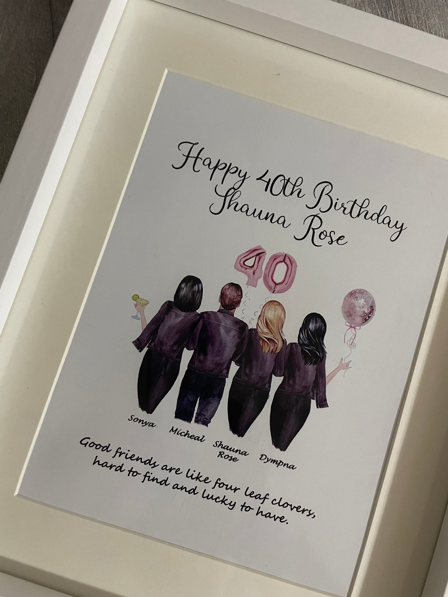 Best friends print, Best friend leather jacket print, best friend group frame