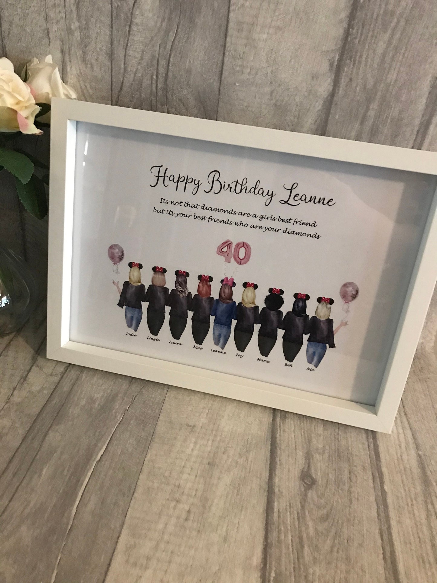 Best friends print, Best friend leather jacket print, best friend group frame