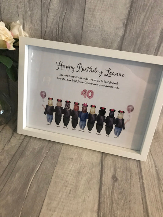 Best friends print, Best friend leather jacket print, best friend group frame