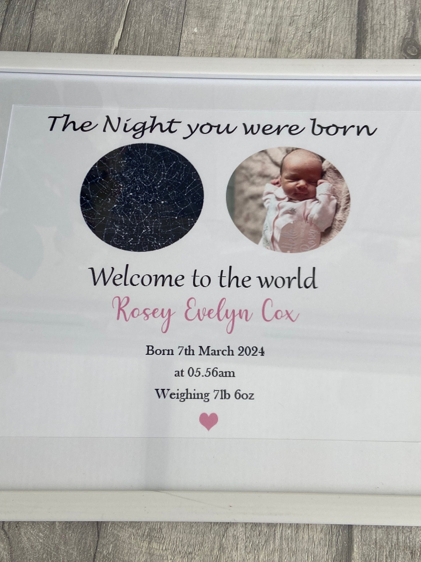 Welcome to the world | Custom Star Map & Photo | Personalised Print | Custom Night Sky | Poster | Day You Were Born| New baby gift