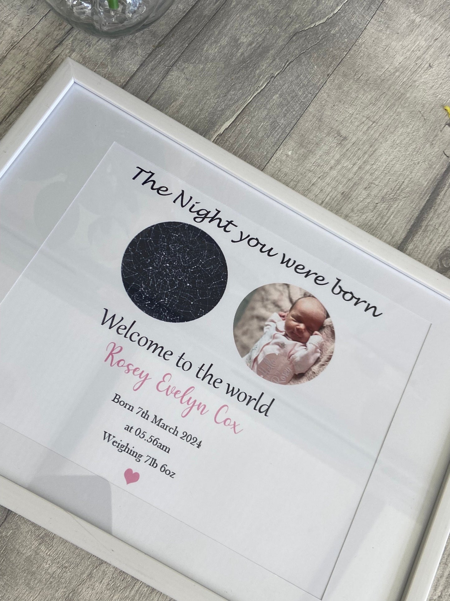 Welcome to the world | Custom Star Map & Photo | Personalised Print | Custom Night Sky | Poster | Day You Were Born| New baby gift