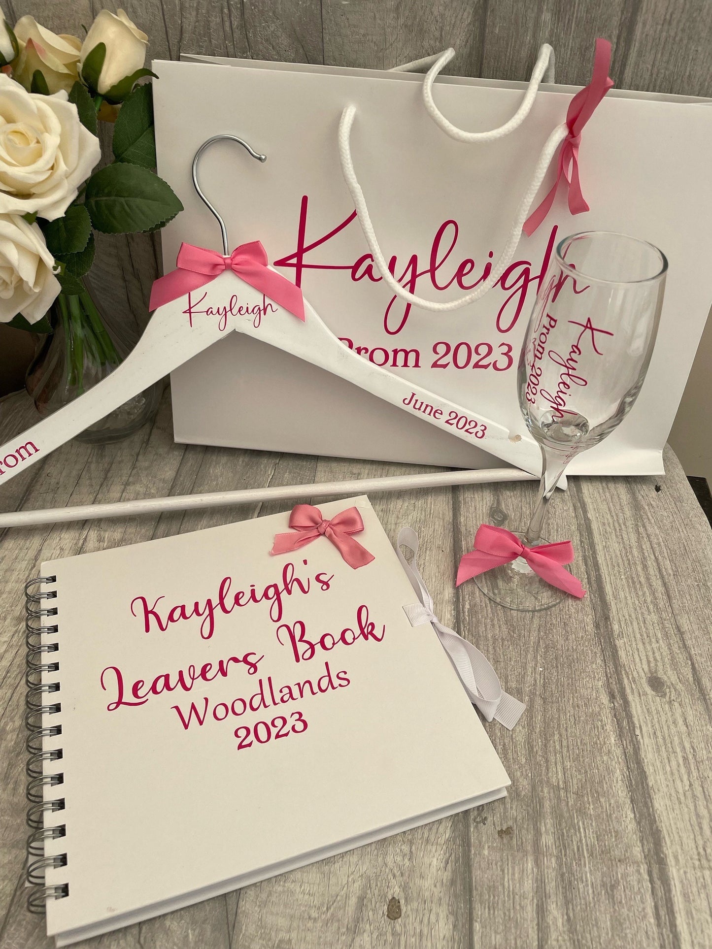 Personalised prom dress hanger, personalised prom glass-prom gift bag prom night-prom keepsake -prom 2023-prom gift- prom dress