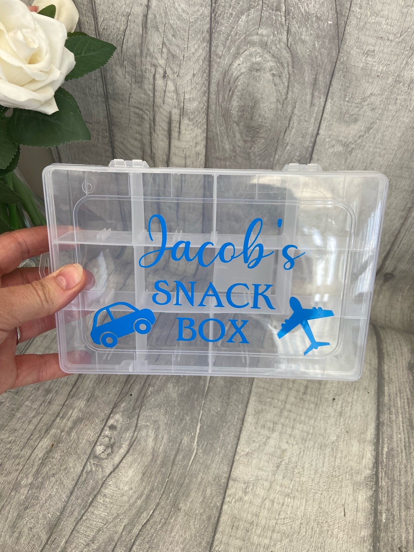 Personalised snack box, Travel box,