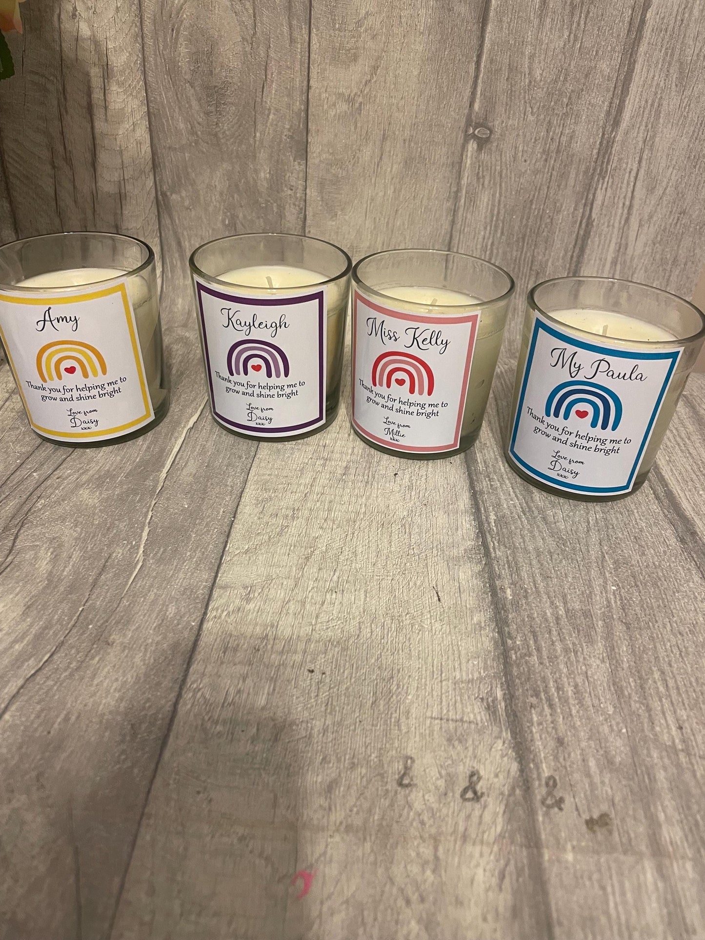 Personalised teacher candle, candler for teacher , teacher thank you gift