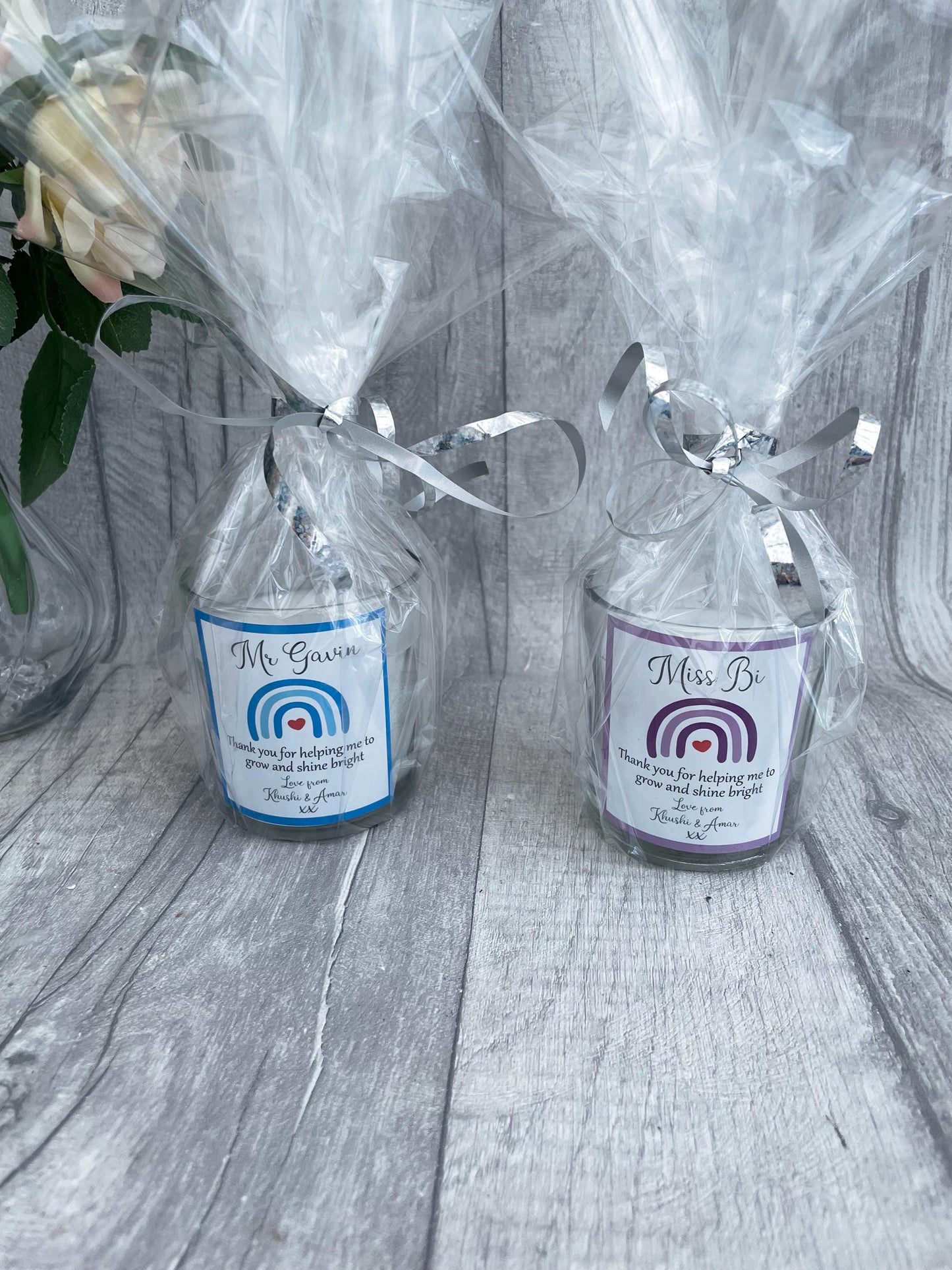 Personalised teacher candle, candler for teacher , teacher thank you gift