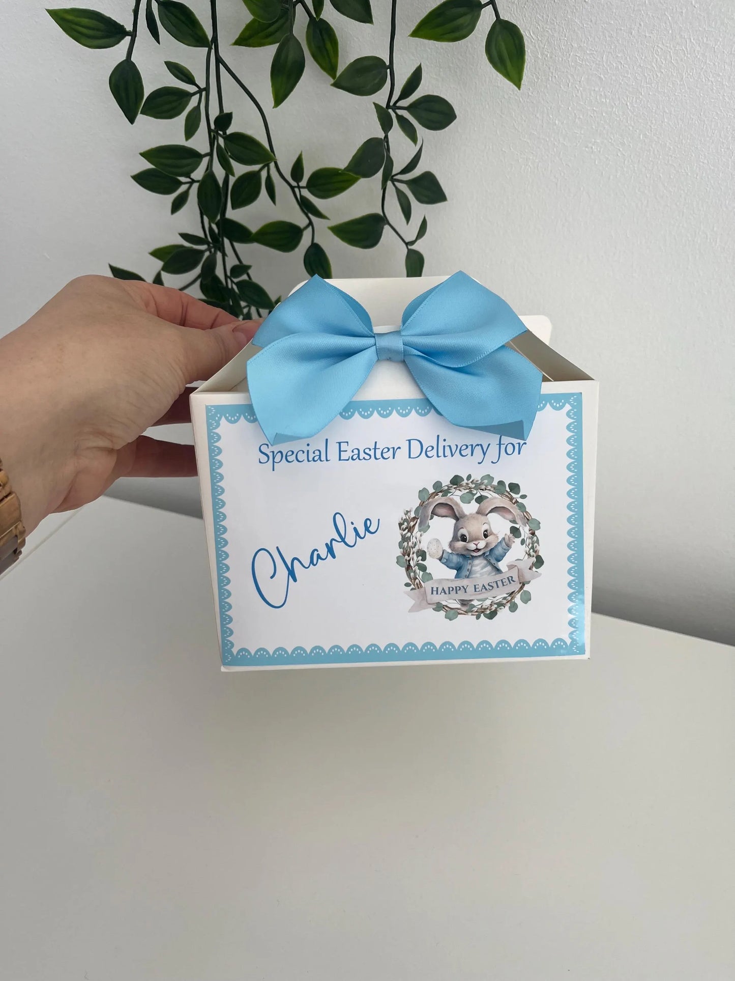 Personalised Easter Treat Box set,Eatser certificate, easter treats