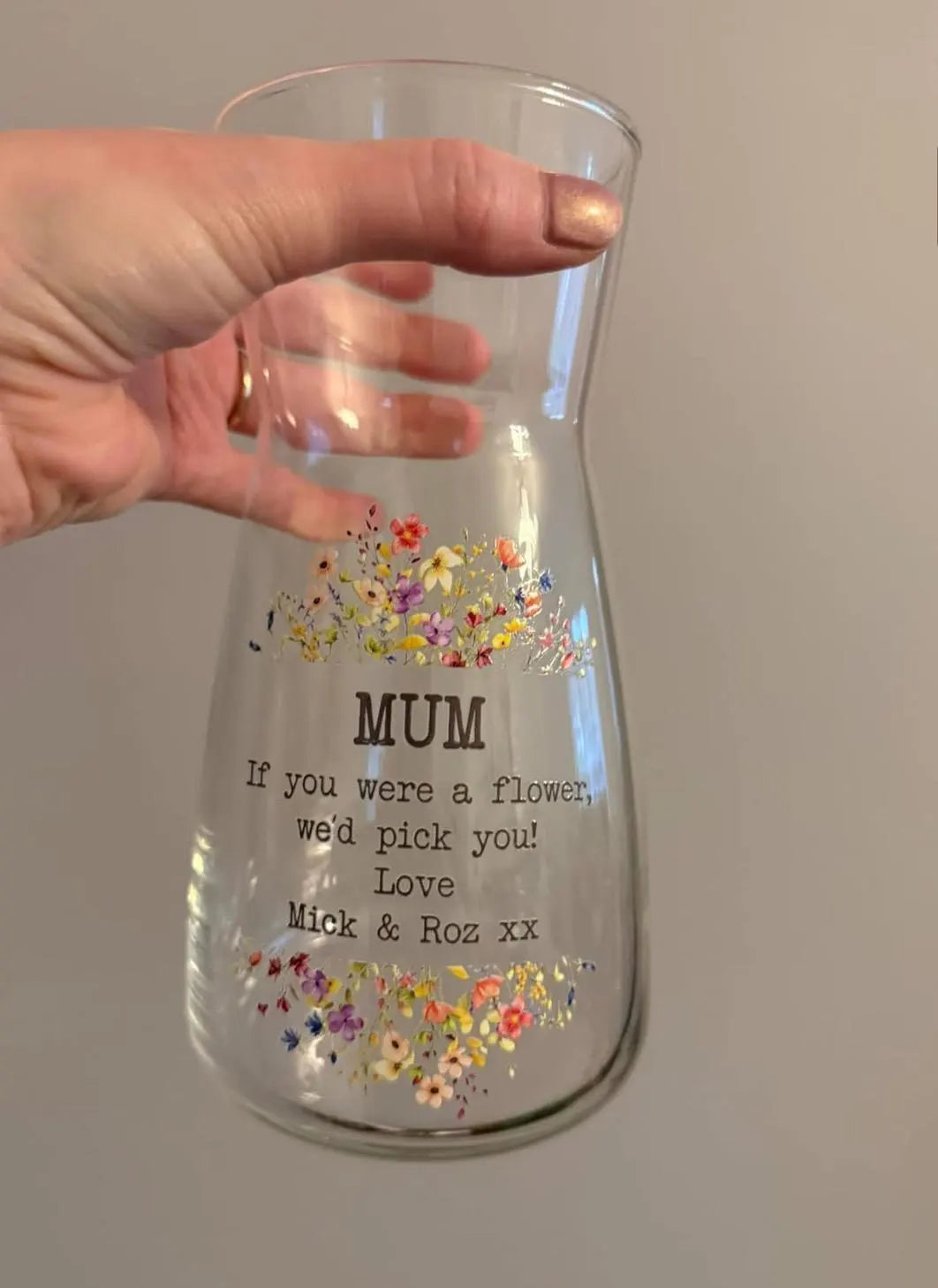 Personalised vase for mom, gift for Nan , flower vase, glass vase, birthday gift, personalised gift, Mother’s Day gift (Copy)