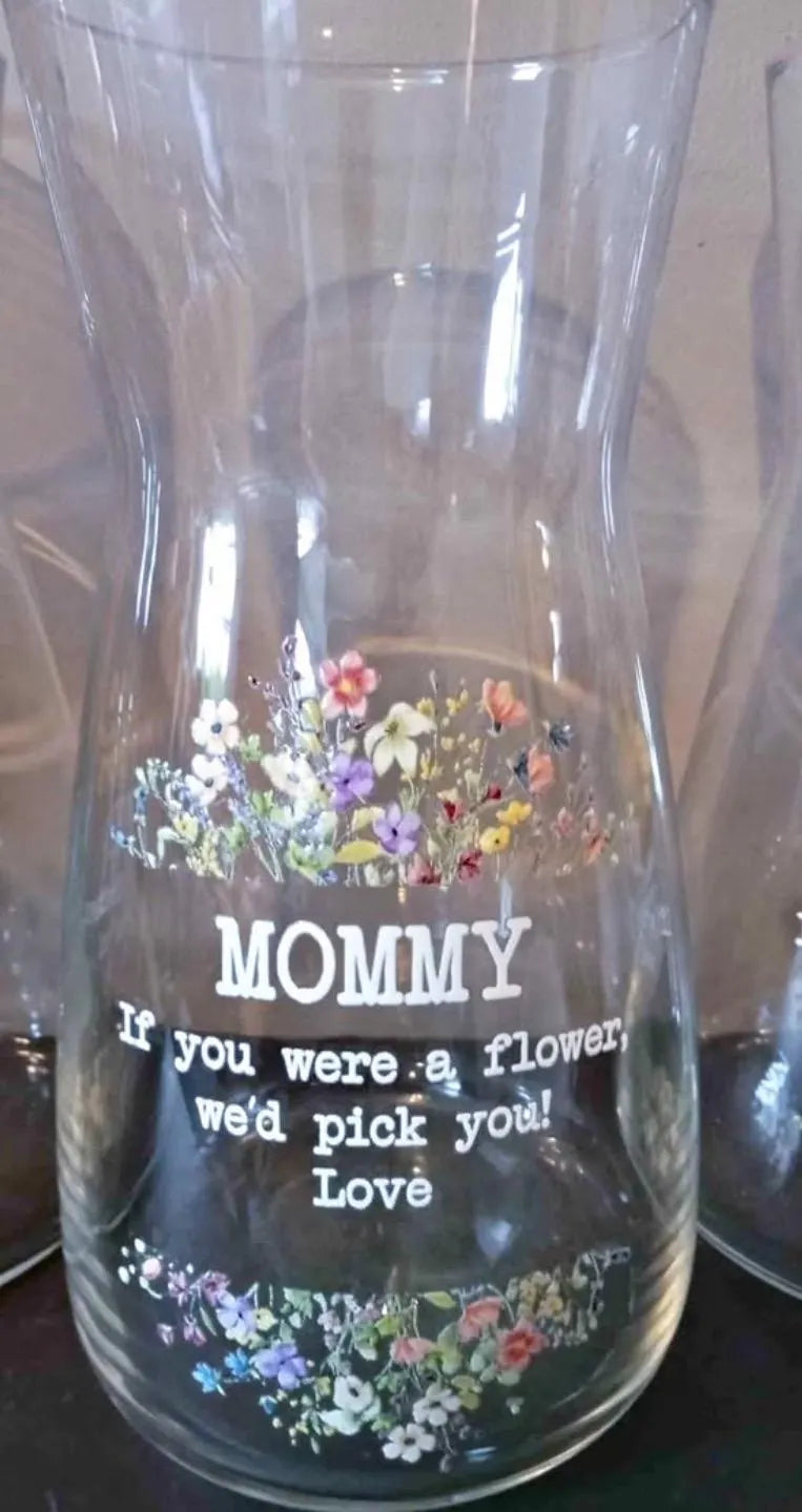 Personalised vase for mom, gift for Nan , flower vase, glass vase, birthday gift, personalised gift, Mother’s Day gift (Copy)