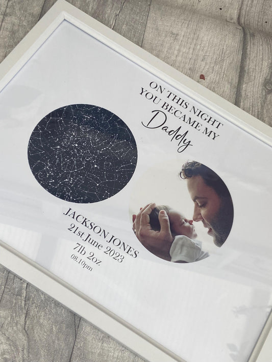 Father’s Day gift  | Custom Star Map & Photo | Personalised Print | Custom Night Sky | Poster | Day You Were Born| Birthday Gift