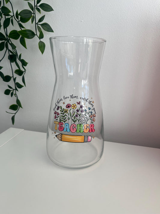 Personalised vase for teacher / Appreciation gift, Gift for teacher, flower vase, glass vase, birthday gift, personalised gift