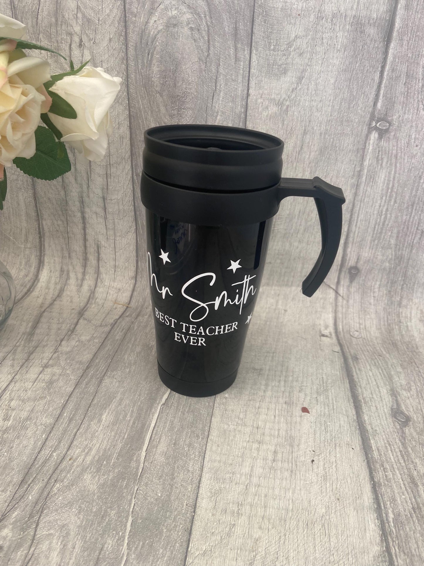 Personalised Stainless Steel Coffee Travel Mug , Thermal Thermos, Tea Drinker, Mother, Fathers Day Christmas Gifts Presents, Teacher Gift