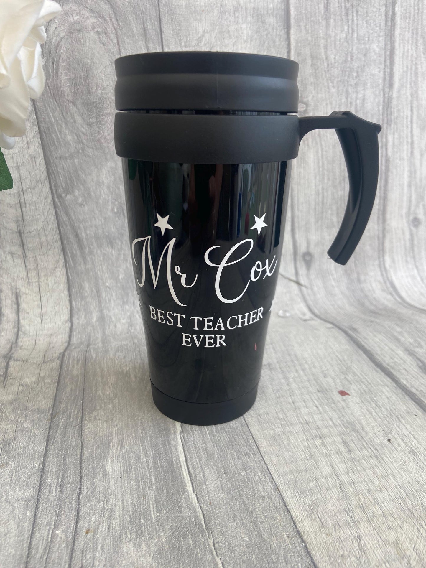 Personalised Stainless Steel Coffee Travel Mug , Thermal Thermos, Tea Drinker, Mother, Fathers Day Christmas Gifts Presents, Teacher Gift