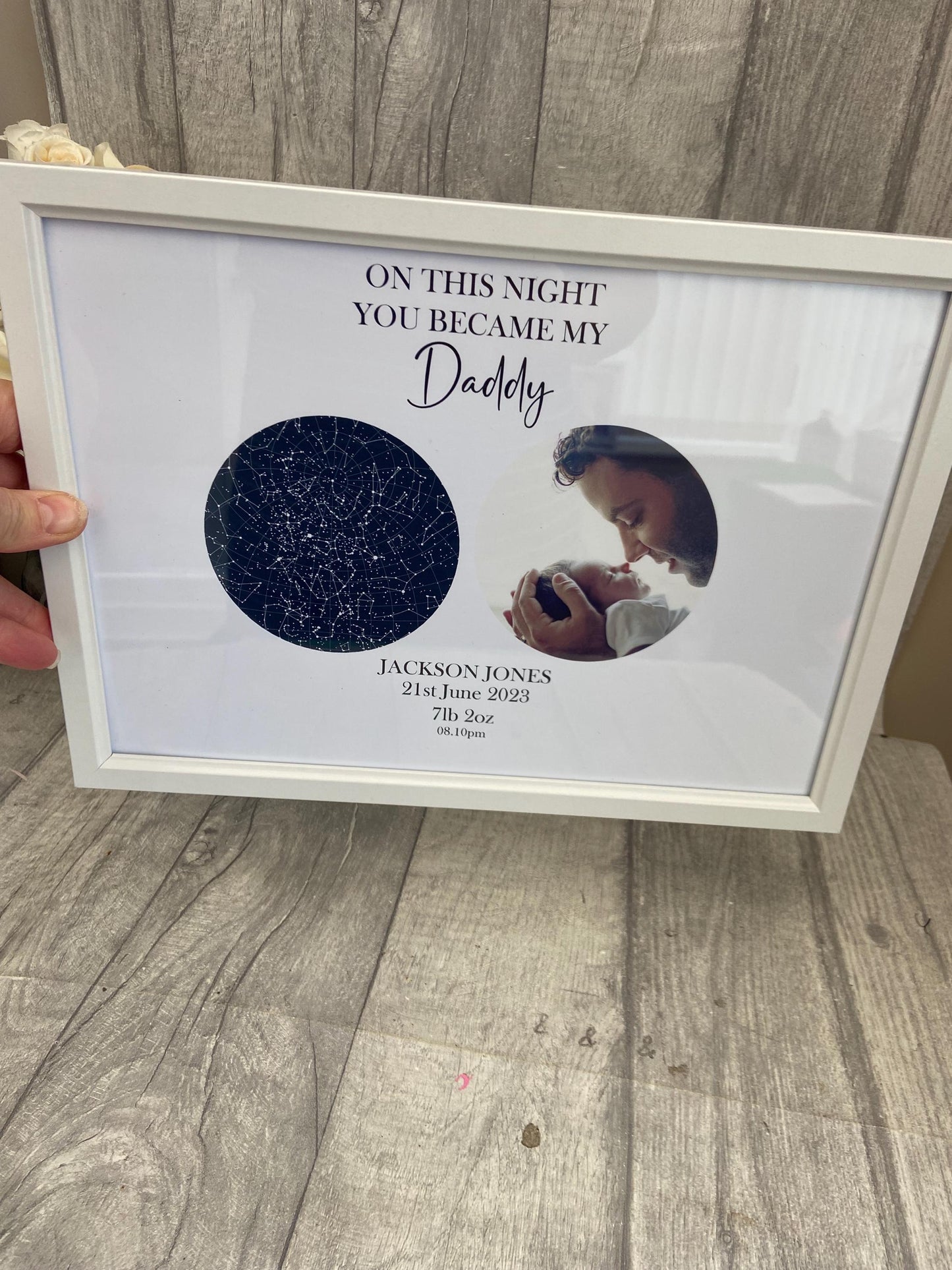 Father’s Day gift | Custom Star Map & Photo | Personalised Print | Custom Night Sky | Poster | Day You Were Born| Birthday Gift