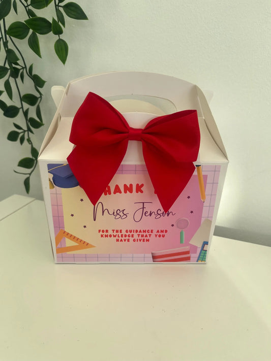 Personalised treat box for teacher, Teacher Appreciation Gift. Teacher Thank you gift.