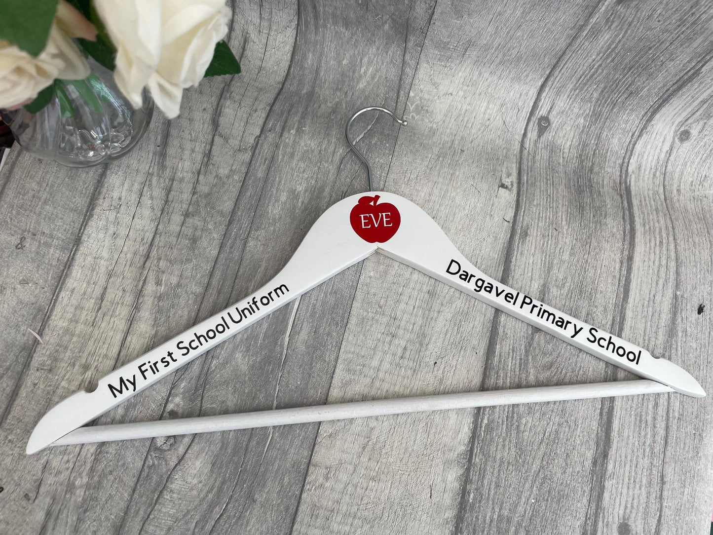 Personalised school hanger, first uniform hangers, back to school clothes hanger